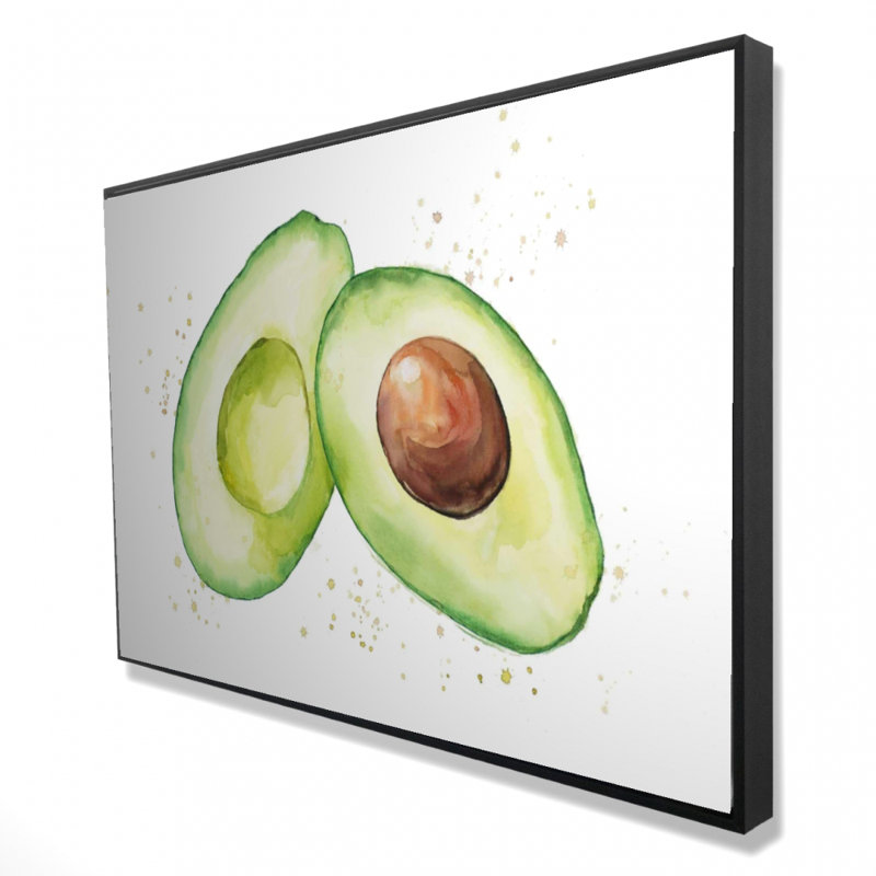 «Watercolor Open Avocado» sur toile