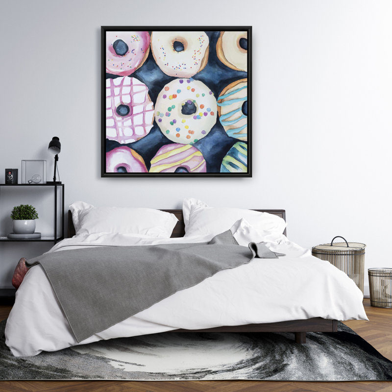 Watercolor Delicious Looking Doughnuts - Kitchen Gastronomy Art