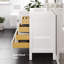 London Meuble-lavabo simple avec comptoir en quartz de Carrare et lavabo encastré en porcelaine-112460348