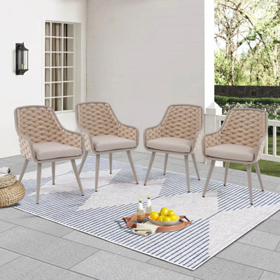 Outdoor Dining Armchair With Cushion(Set of 4)