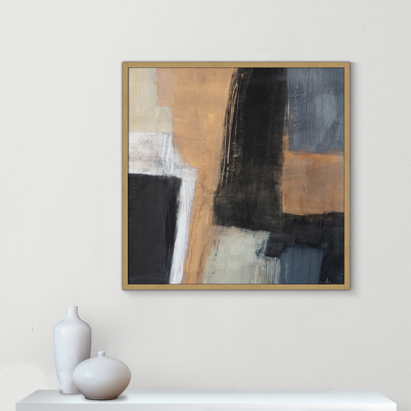 «Metallic Slate I» par Casa Fine Arts, H 32 po x l 32 po x P 1,25 po, Cadre naturel mince