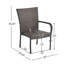 Chaise de salle à manger d'extérieur 3 pièces brun, empilable, 3 places, brun, mélange homogène