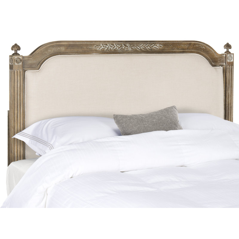 Arine Upholstered Headboard, Rustic Oak/Beige, Full/Double