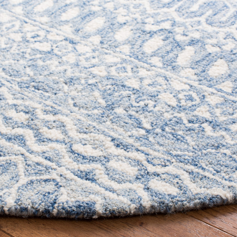 Crelake Hand Tufted Wool And Cotton With Latex Chevron Rug, Square 5'