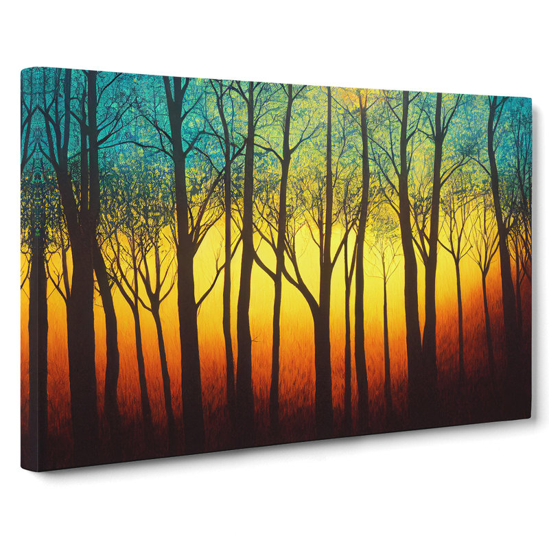 Bold Summer Forest Sunset Vol.1 - Wrapped Canvas, 50cm H x 76cm W x 3cm D