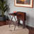 Byng Solid Wood End Table Set, 4 single Snack Tables, Walnut, 25.98" H X 19.06" W X 14.57" D