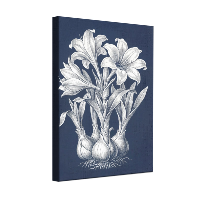 Plantes et fleurs de lis sur fond, H 24 po x l 16 po