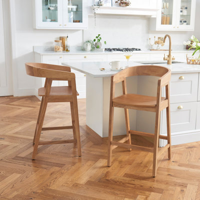 Counter Stool with Solid Wood Frame