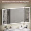 Miroir mural pliable à trois volets avec rétroéclairage, miroir grossissant 10x, gradateur, désembueur-111660104