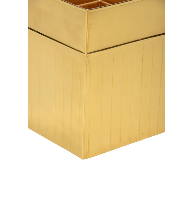 Wallace 5 Gallons Waste Bin, Polished Nickel, 11" H x 6.5" W x 6.5" D