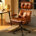 Black Frame/PU Leather Light Brown Upholstery