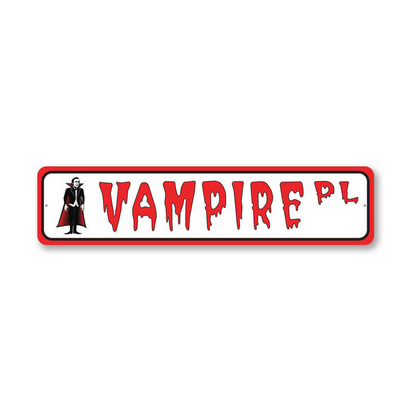 Plaque en aluminium Vampire Street, H 6 po x l 24 po x P 0,06 po