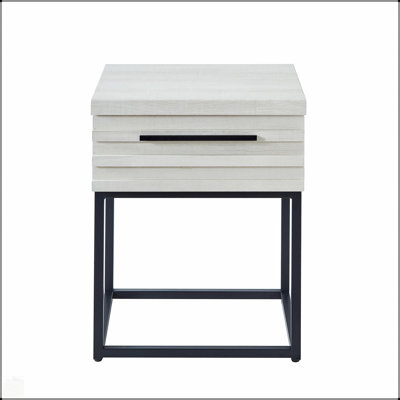 Celestial Contemporary Storage End Table With Durable Veneer Top And Spacious Drawer, For Modern Living Spaces.
