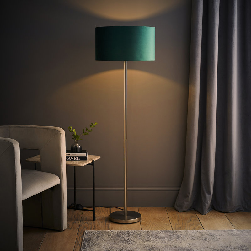 Pearletta Traditional Floor Lamp Set, Yes, Chrome, Green