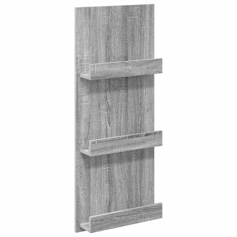 Wood Free Standing Magazine Rack, Light Grey