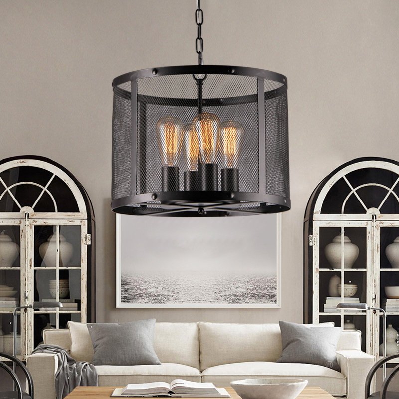 Luminaire suspendu tambour 4 lumières Annandale