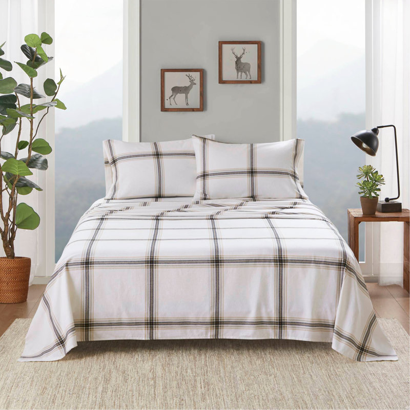 Ensemble de draps 3 pièces, Couvre-lit simple / couvre-lit + 2 pièces supplé, Brun clair 