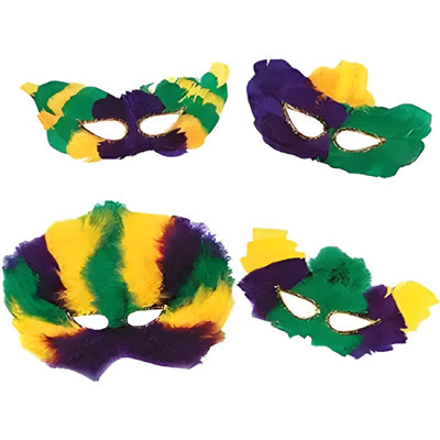 Déguisement de fête pour homme et femme Fanci-Feather Masques PMU Mardi Gras (3 / pqt) Pqt / 1