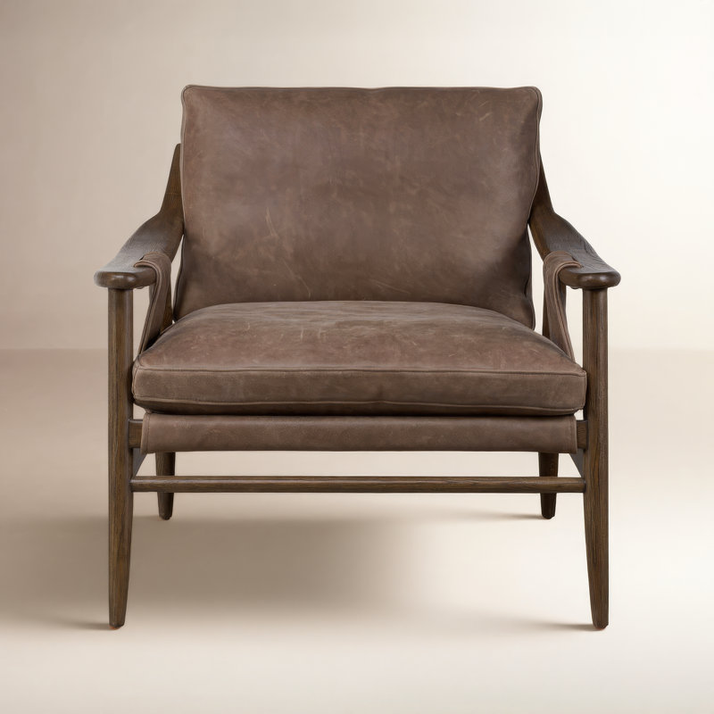 Kimmery Chair-Omari Natural, Palermo Cigar Top Grain Leather, Terra Brown Oak