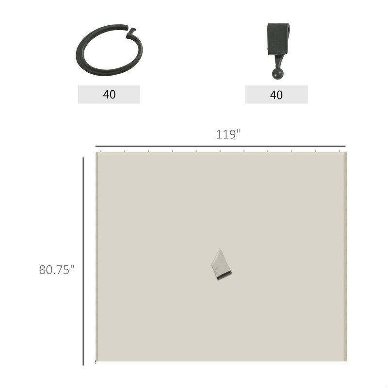 Gazebo Sidewall Set With Panels, Hooks And C-Rings