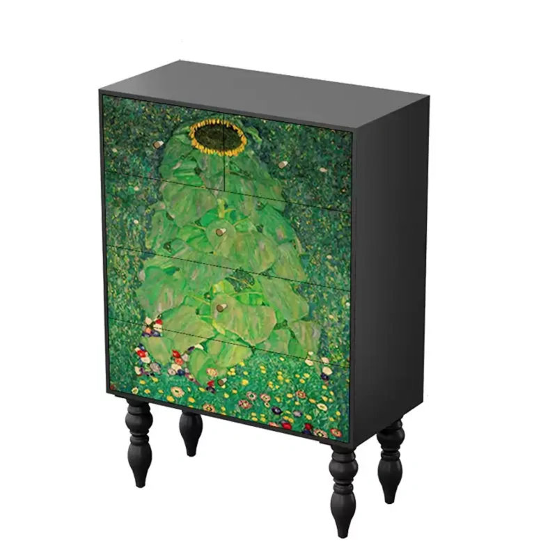 Commode d'appoint de rangement moderne à cinq tiroirs