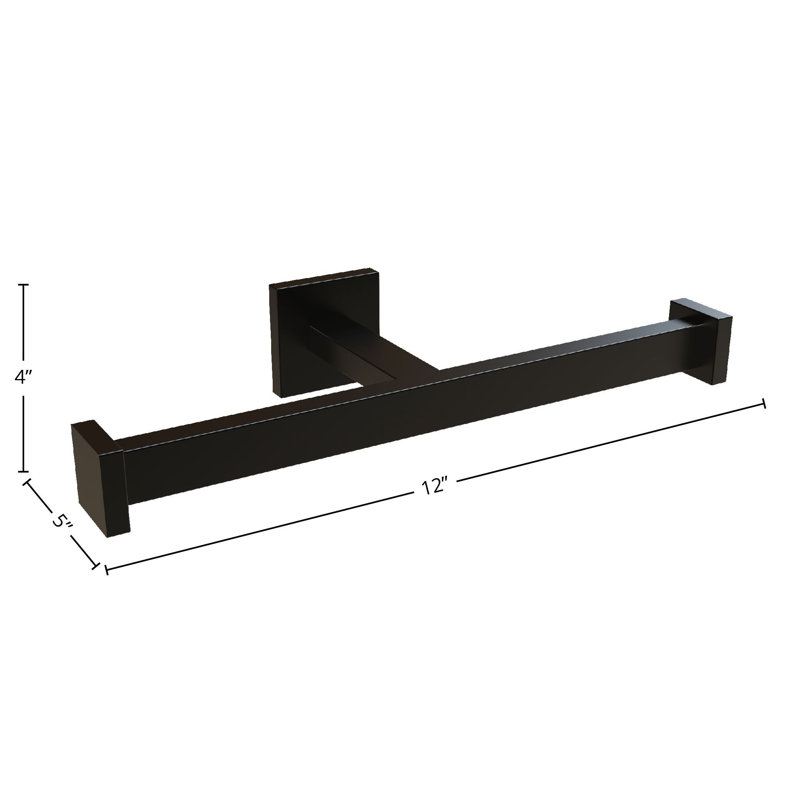 Porte-serviettes double en laiton DAX Roma, Noir mat