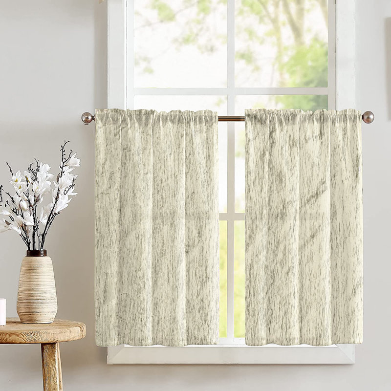 Samariah Tailored Cafe Curtain, Ivory