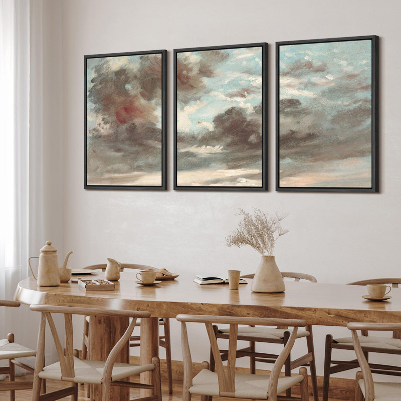 "Nuage abstrait dans le ciel, Formations expressives, nature, illustrations, art moderne, décor rustique et relaxant" - 3 pièces