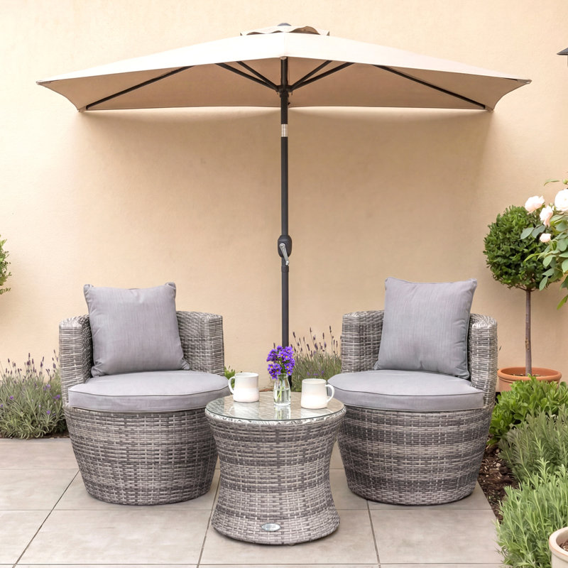 Millste 2 Seater Rattan Conversation Set