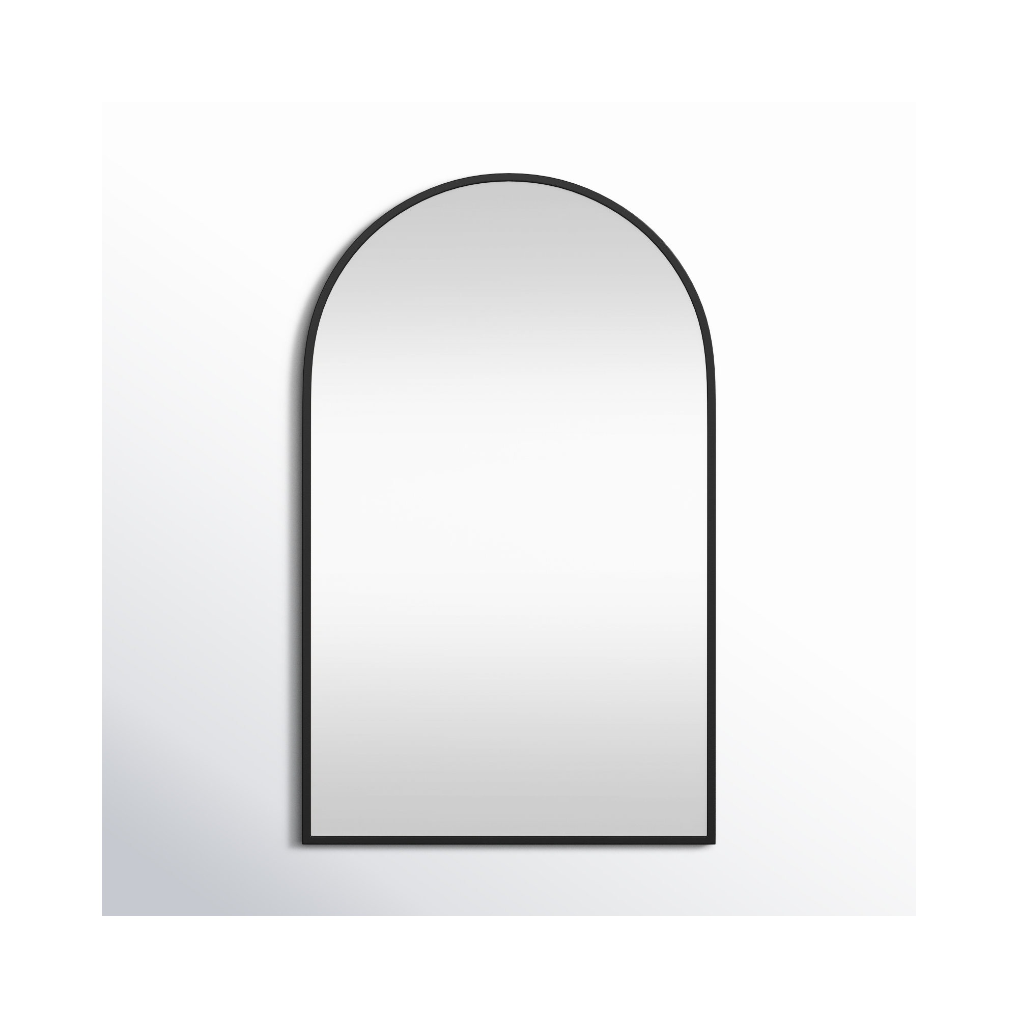 Sabine Metal Arch Wall Mirror, Black, 36" x 22"