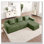 Canapé modulaire en forme de L à 3 places avec canapé désossé, canapé modulaire Cloud avec assise profonde, canapé modulaire moderne à 3 places avec coussins décoratifs et 1 repose-pieds mobile