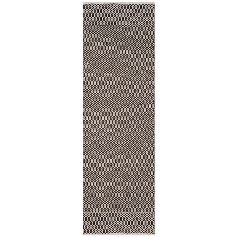Tapis en coton tissé à la main Haq moule, Tapis de couloir 2 pi 3 po x 6 pi