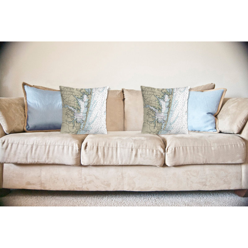 Housse de coussin d'extérieur carré Nautical Map