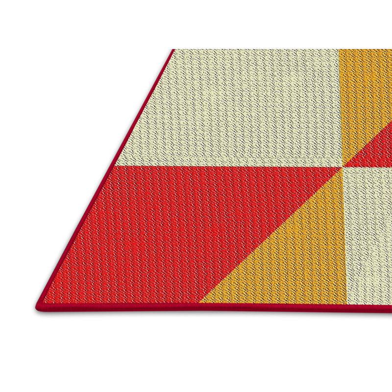 Rouge Tapis décoratif géométrique Ranney, Rectangle 8 pi x 10 pi