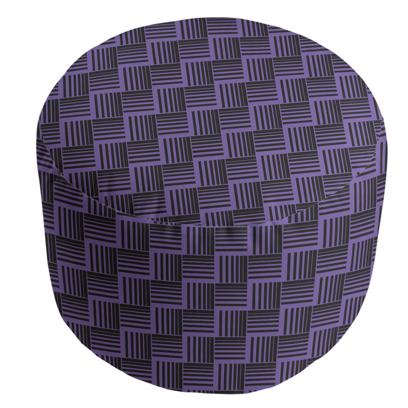 repose-pieds à rayures classic basketweave, Noir / mauve