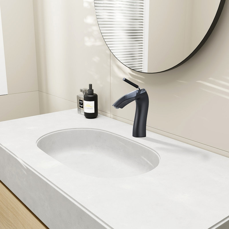 Single Handle Lavatory Basin Sink Faucet, Matte Black