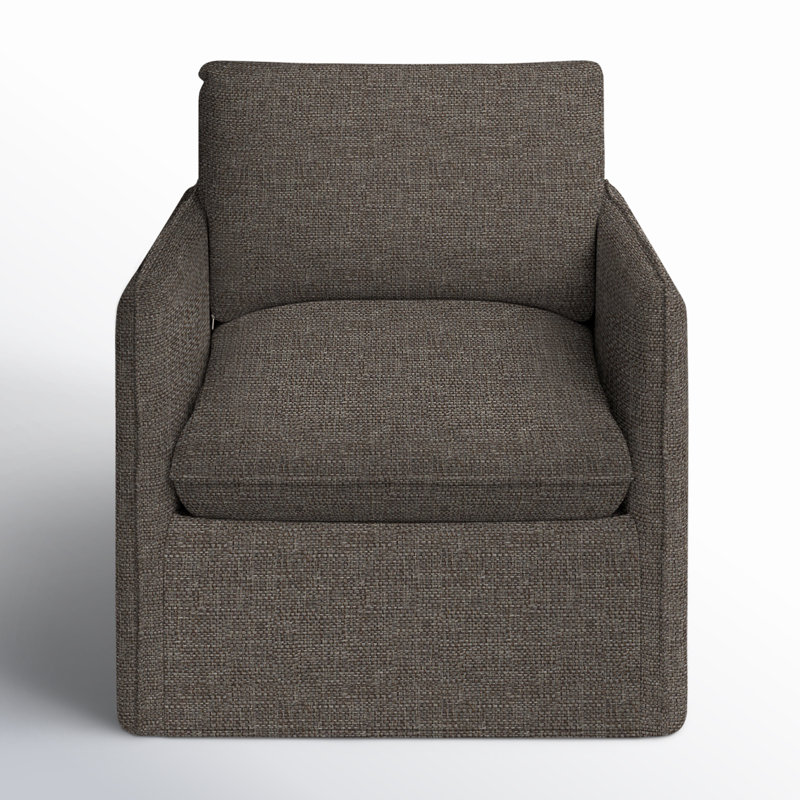 Bellatrix Slipcovered Armchair, Drusky Charcoal Sustain® Basketweave
