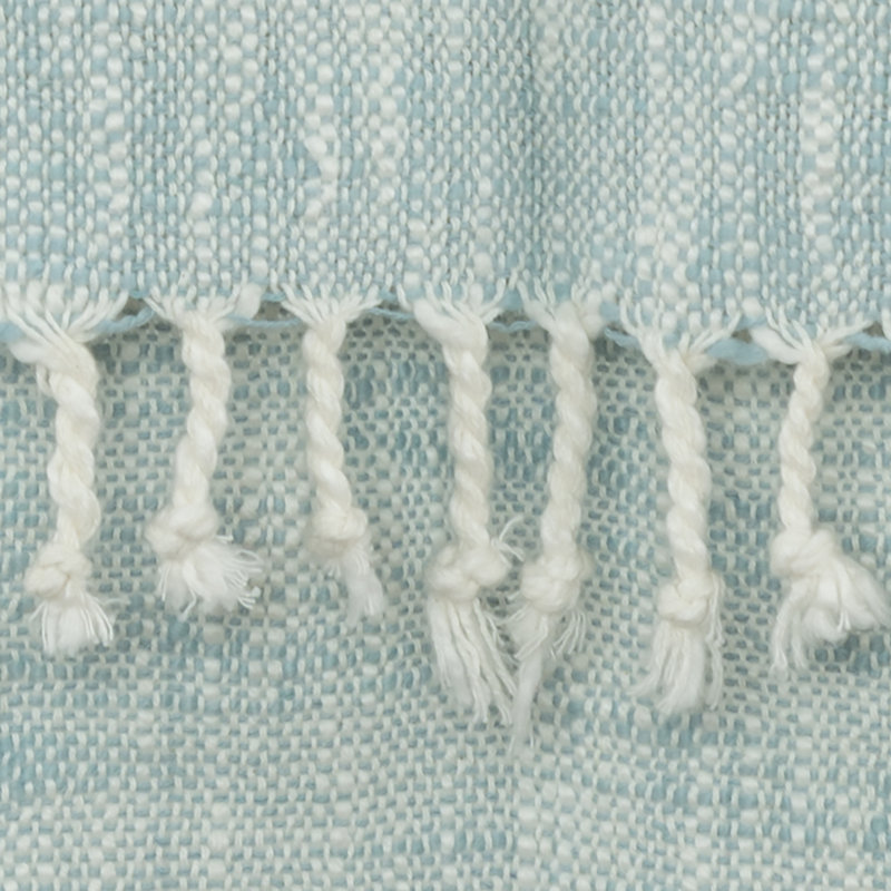 Hand Woven Throw Blanket, Blue/White
