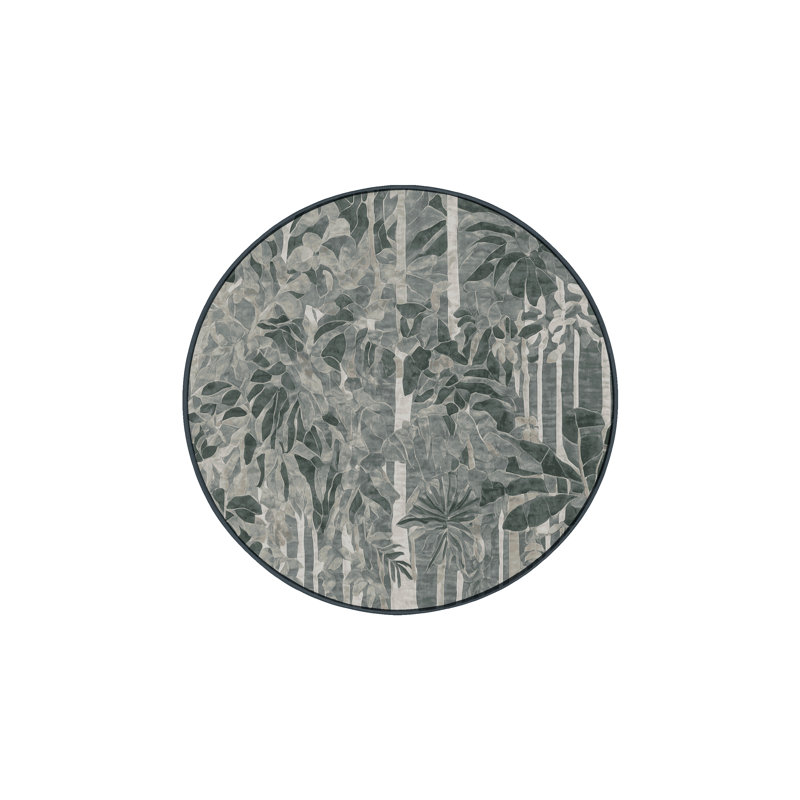 Machine Washable Gray Area Rug, Round 7'