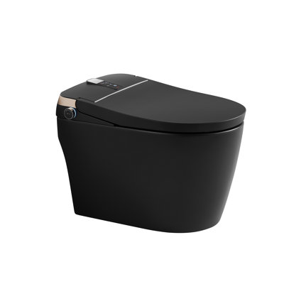 SJ STAR&JANE Elongated Smart Toilet 1.28GPF With Heated Seat, Auto Open/Close/Flush, Warm Air Dryer Dual Nozzle Bidet, Self-Cleaning And Auto Deodorizer