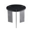 Table basse ronde en bois de chêne noir et pieds en métal noir-124922188