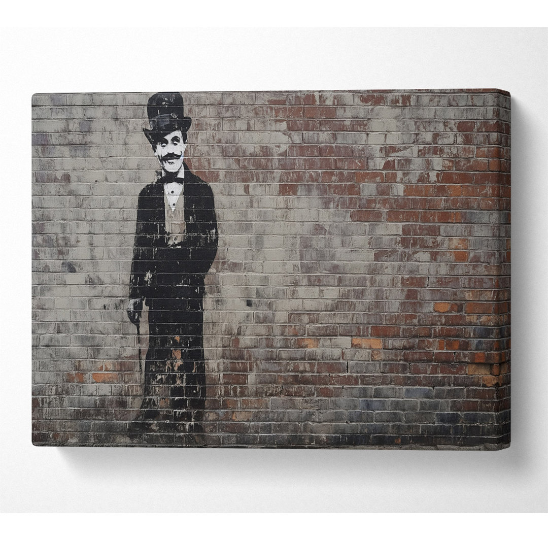 Charlie Chaplin Graffiti - Kunstdrucke ohne Rahmen auf Leinwand