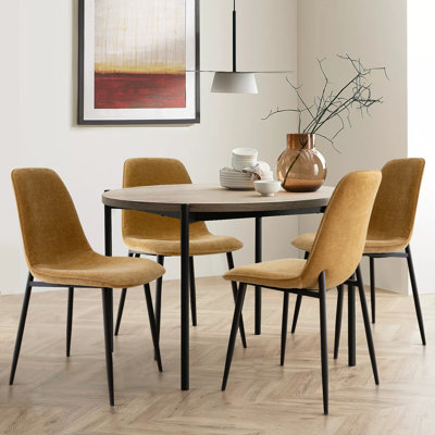 Chaise de salle à manger rembourrée en tissu Brookelyne (ensemble de 4)