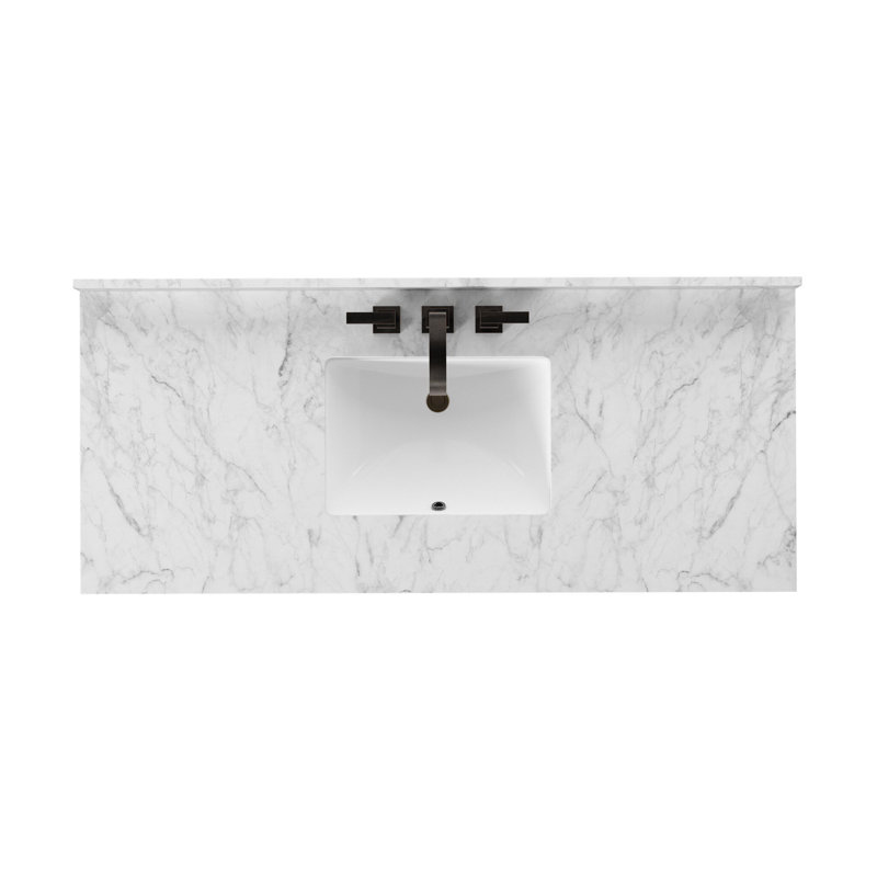Everett Single Wide Vanity-Satin Light Wash Oak, Satin Espresso Oak