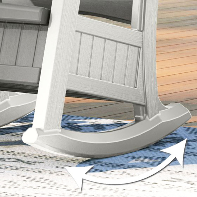 Suncast 29.75 in. W x 35 in. D Resin Rocking Chair with Storage, Made in the USA, Dove Grey/Ice Cube