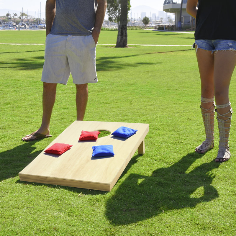 GoSports Tailgate Size Solid Wood Premium Cornhole Set - Outdoor Lawn Toss Game Set