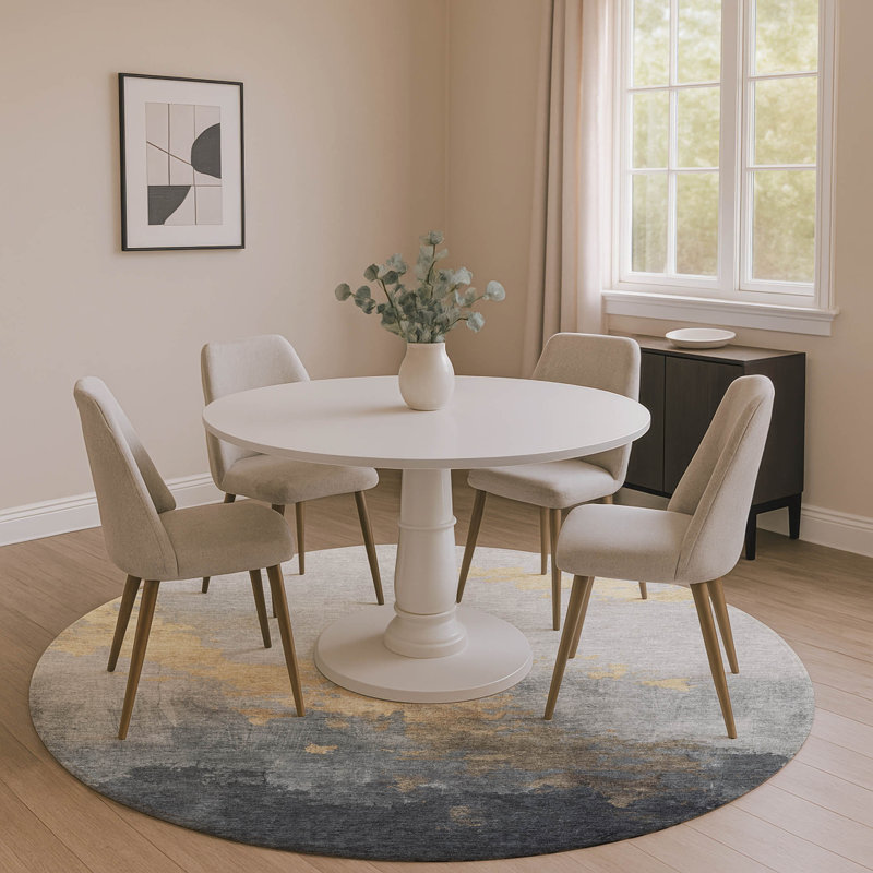 Premium Machine Washable Bennette AMF1881 Modern Rug, Round 8'