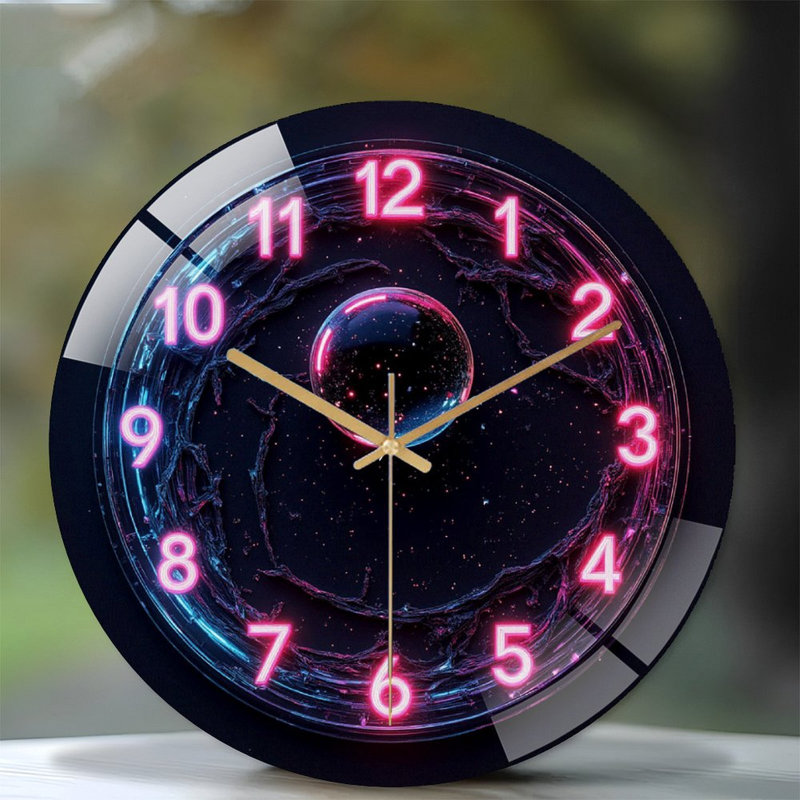 Horloge murale DEL néon