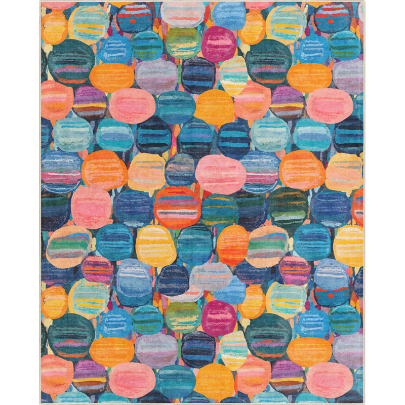 Tapis multicolore à motif d'aquarelle Abstract Nuances, Rectangle 3 pi 3 po x 5 pi