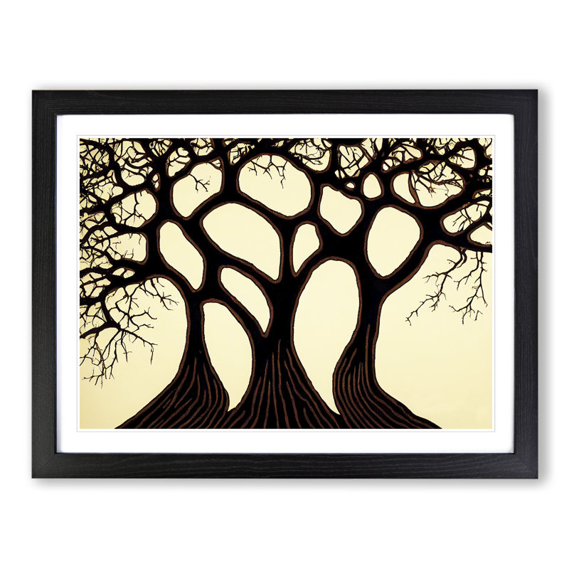 Idyllic Trees - Single Picture Frame Print, 46cm H x 64cm W, Black